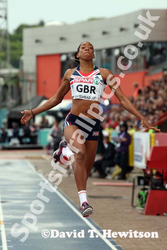 Shara Proctor (GB) long jump at the European Athletics Team Championships.